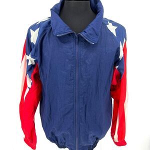 Vintage PS Spirit Color Block Windbreaker USA Flag Patriotic America Olympics M